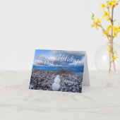 Carte de vacances Cape Cod Snowman (Fleur jaune)