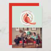 Carte de vacances Cardinal Peint Wreath (Devant / Derrière)