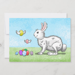 Carte de vacances Chasse aux Oeufs du lapin de Pâq