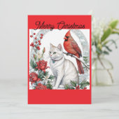 Carte de vacances Chat de Noël à Flat (Debout devant)