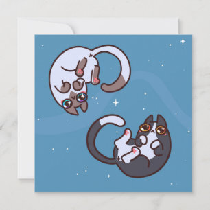 Carte de vacances Chats Mignons