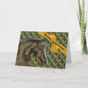 Carte De Vacances Cheval Et Noël Holly