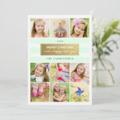 Carte de vacances Chic Mint Gold Photo Collections (Debout devant)