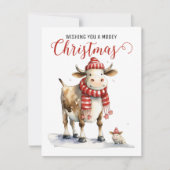 Carte de vacances Christmas Cow Pun (Devant)