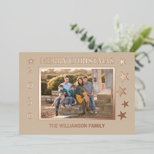 Carte de vacances Christmas Gold Foil (Debout devant)