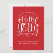 Carte de vacances Christmas Holly Jolly (Devant)