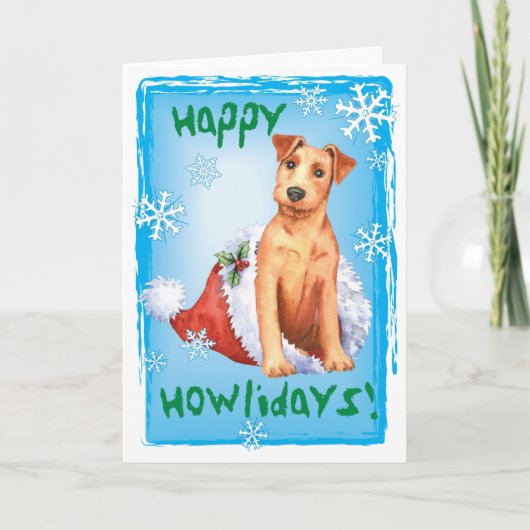 Carte de vacances Christmas Irish Terrier (Devant)