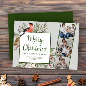 Carte de vacances Christmas Three Photo Script