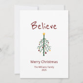 Carte de vacances Christmas Tree Believe Père Noël (Devant)