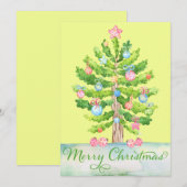 Carte de vacances citron jaune Joyeux Arbre de Noë (Devant / Derrière)