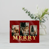 Carte de vacances classique à carreaux vintage ave (Debout devant)