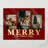 Carte de vacances classique à carreaux vintage ave (Recto)