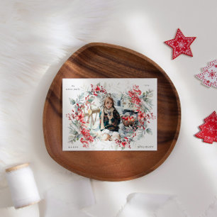 Carte de vacances classique Berries One Photo Holi