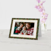 Carte de vacances classique Noël Holly Leaf Foil (Orchidée)