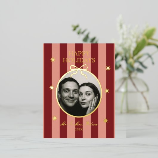 Carte de vacances classique Red Striped (Debout devant)