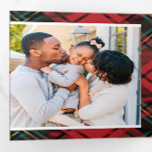Carte de vacances classique Red Tartan multiphoto (Intérieur en premier)