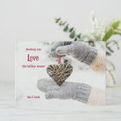 Carte de vacances Coeur à la main (Debout devant)