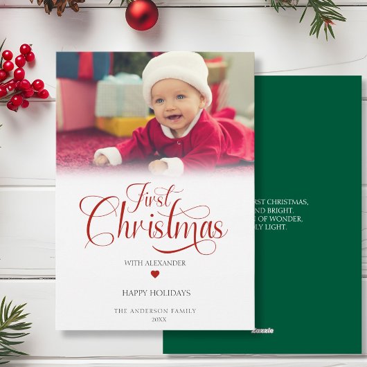 Carte de vacances Coeur de Noël