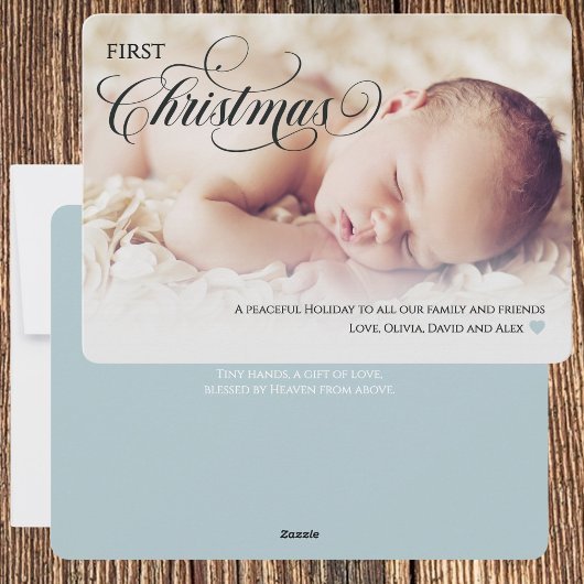 Carte de vacances Coeur de Noël pour bébé