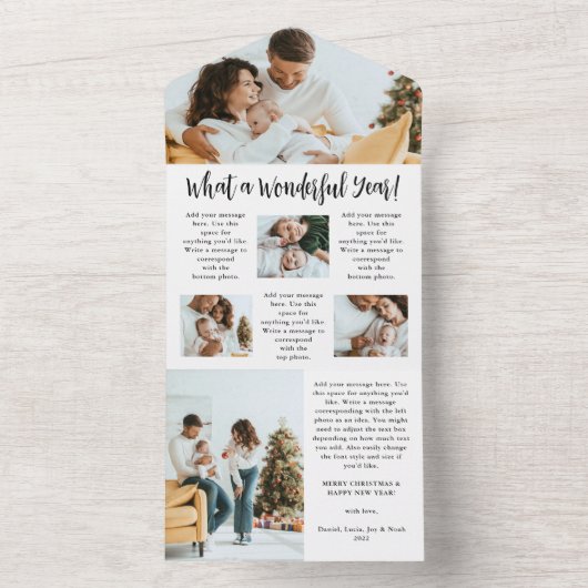 Carte de vacances Collage de photos du Nouvel An (À l'intérieur)