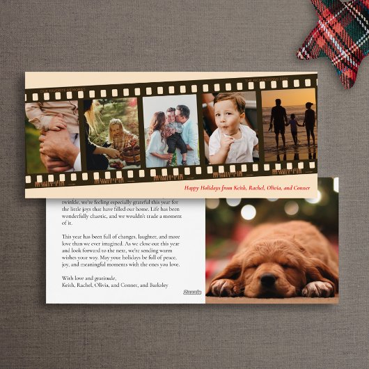 Carte de vacances Collage photo de bande de film v