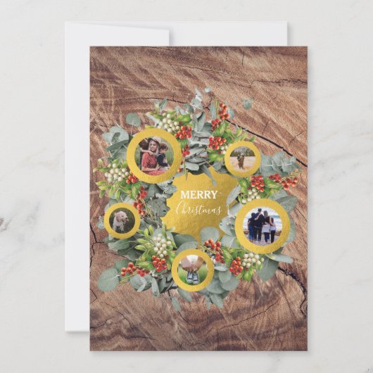 Carte de vacances Collage photo de couronne de Noë (Devant)