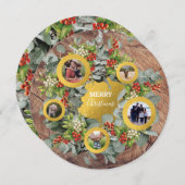 Carte de vacances Collage photo de couronne de Noë (Devant / Derrière)