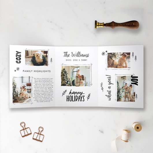 Carte de vacances Collage photo de Noël unique