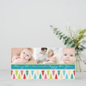 CARTE DE VACANCES COLORÉE :: patternedxmastree 1L (Debout devant)