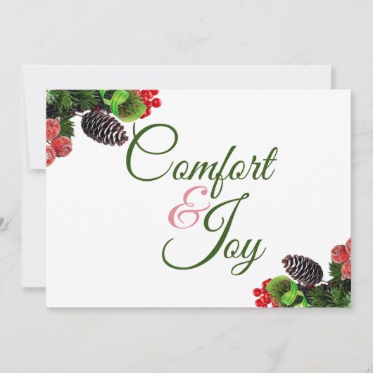 Carte de vacances Comfort And Joy (Devant)
