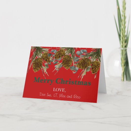 Carte de vacances Cône de Pin de Noël (Devant)