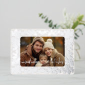 Carte de vacances Cône de pin en aluminium - blanc (Debout devant)