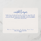 Carte de vacances Cône de pin en feuille métalliqu (Verso)