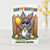 Carte de vacances Cool Bunny (Fleur jaune)