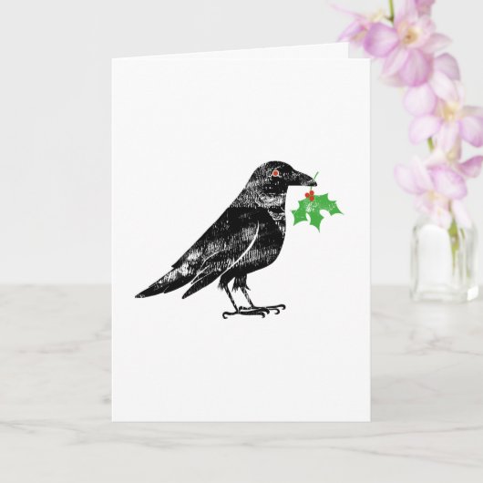 Carte de vacances - Corbeau avec gui (Orchidée)