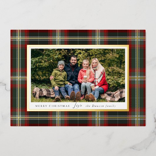 Carte de vacances Cosy Christmas Plaid Foil (Recto)