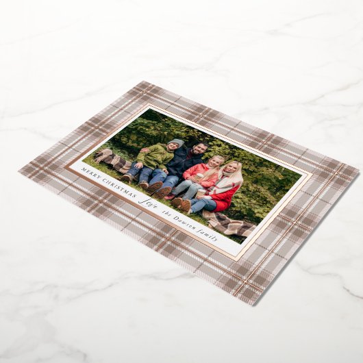 Carte de vacances Cosy Christmas Plaid Foil (Rotation)