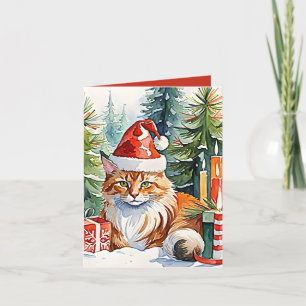 Carte de vacances Cosy Maine Coon Christmas Snow S