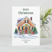 Carte de vacances Cosy Watercolor (Debout devant)