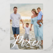 Carte de vacances côtière simple avec feuille d'al (Recto)