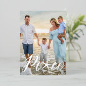 Carte de vacances côtière simple avec feuille d'al (Debout devant)