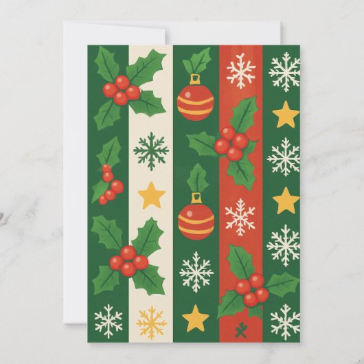 Carte de vacances couleur vert rouge blanc (Dos)