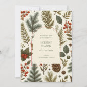 Carte de vacances couleur vert rouge blanc floral (Devant)