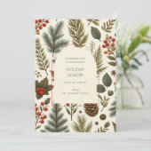 Carte de vacances couleur vert rouge blanc floral (Debout devant)