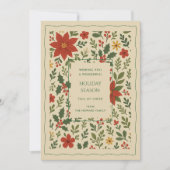 Carte de vacances couleur vert rouge blanc floral (Devant)