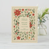 Carte de vacances couleur vert rouge blanc floral (Debout devant)