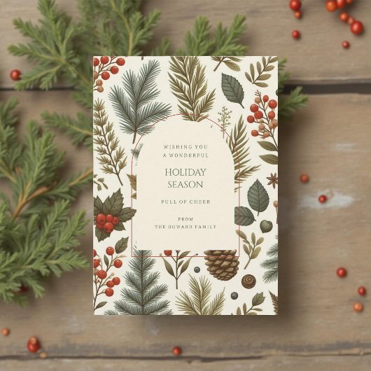 Carte de vacances couleur vert rouge blanc floral