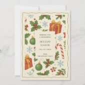 Carte de vacances couleur verte rouge blanc (Devant)