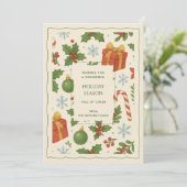 Carte de vacances couleur verte rouge blanc (Debout devant)