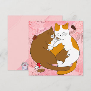 Carte de vacances Cute Cat Family